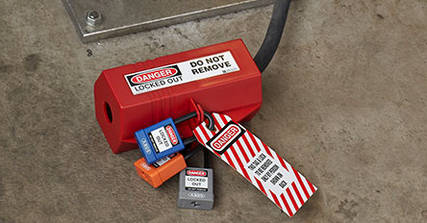 Lockout describes the actual physical action of locking, Tagout refers to the marking of important lockout points with information or warning signs.